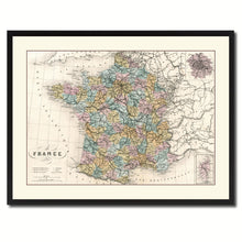Load image into Gallery viewer, France Paris Vintage Antique Map Wall Art Home Decor Gift Ideas Canvas Print Custom Picture Frame