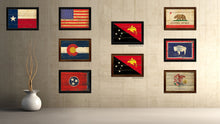 Load image into Gallery viewer, Papua New Guinea Country Flag Vintage Canvas Print with Brown Picture Frame Home Decor Gifts Wall Art Decoration Artwork