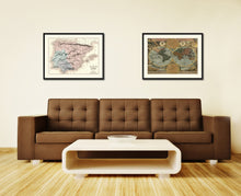Load image into Gallery viewer, Spain Portugal Vintage Antique Map Wall Art Home Decor Gift Ideas Canvas Print Custom Picture Frame