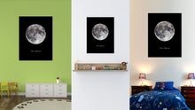 Load image into Gallery viewer, Moon Print on Canvas Planets of Solar System Black Custom Framed Art Home Decor Wall Office Decoration