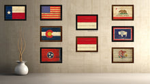 Load image into Gallery viewer, Monaco Country Flag Vintage Canvas Print with Brown Picture Frame Home Decor Gifts Wall Art Decoration Artwork