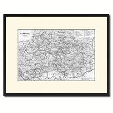 Load image into Gallery viewer, Central Germany Vintage B&W Map Canvas Print, Picture Frame Home Decor Wall Art Gift Ideas