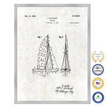 Load image into Gallery viewer, 1983 Sailboat Old Patent Art Print on Canvas Custom Framed Vintage Home Decor Wall Decoration Great for Gifts