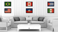 Load image into Gallery viewer, Haiti Country Flag Texture Canvas Print with Black Picture Frame Home Decor Wall Art Decoration Collection Gift Ideas