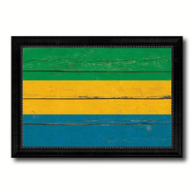 Load image into Gallery viewer, Gabon Country Flag Vintage Canvas Print with Black Picture Frame Home Decor Gifts Wall Art Decoration Artwork