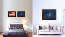 Load image into Gallery viewer, Nato Country Flag Texture Canvas Print with Brown Custom Picture Frame Home Decor Gift Ideas Wall Art Decoration