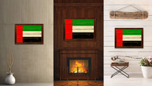 Load image into Gallery viewer, United Arab Emirates Country Flag Vintage Canvas Print with Brown Picture Frame Home Decor Gifts Wall Art Decoration Artwork