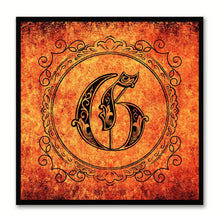Load image into Gallery viewer, Alphabet G Orange Canvas Print Black Frame Kids Bedroom Wall Décor Home Art