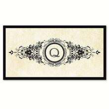 Load image into Gallery viewer, Alphabet Letter Q White Canvas Print, Black Custom Frame