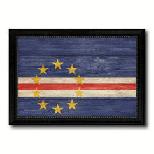 Load image into Gallery viewer, Cape Verde Country Flag Texture Canvas Print with Black Picture Frame Home Decor Wall Art Decoration Collection Gift Ideas