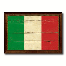 Load image into Gallery viewer, Italy Country Flag Vintage Canvas Print with Brown Picture Frame Home Decor Gifts Wall Art Decoration Artwork