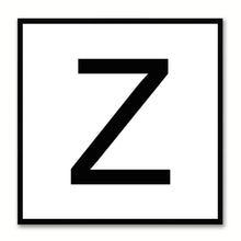 Load image into Gallery viewer, Alphabet Z White Canvas Print Black Frame Kids Bedroom Wall Décor Home Art