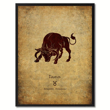 Load image into Gallery viewer, Zodiac Taurus Horoscope Astrology Canvas Print, Black Picture Frame Gifts Home Decor Wall Art Decoration