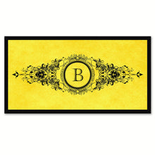 Load image into Gallery viewer, Alphabet Letter B Yellow Canvas Print Black Frame Kids Bedroom Wall Décor Home Art