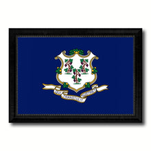 Load image into Gallery viewer, Connecticut State Flag Canvas Print with Custom Black Picture Frame Home Decor Wall Art Decoration Gifts