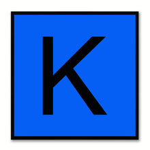 Load image into Gallery viewer, Alphabet K Blue Canvas Print Black Frame Kids Bedroom Wall Décor Home Art