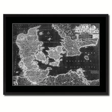 Load image into Gallery viewer, Denmark Centuries Vintage Monochrome Map Canvas Print, Gifts Picture Frames Home Decor Wall Art