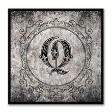 Load image into Gallery viewer, Alphabet Q Black Canvas Print Black Frame Kids Bedroom Wall Décor Home Art