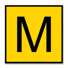 Load image into Gallery viewer, Alphabet M Yellow Canvas Print Black Frame Kids Bedroom Wall Décor Home Art