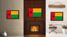 Load image into Gallery viewer, Guinea Bissau Country Flag Vintage Canvas Print with Brown Picture Frame Home Decor Gifts Wall Art Decoration Artwork