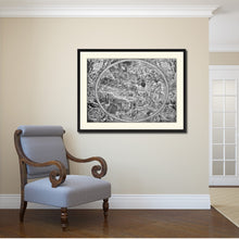 Load image into Gallery viewer, Christian Celestial Hemisphere Vintage B&W Map Canvas Print, Picture Frame Home Decor Wall Art Gift Ideas