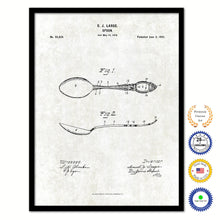 Load image into Gallery viewer, 1902 Spoon Old Patent Art Print on Canvas Custom Framed Vintage Home Decor Wall Decoration Great for Gifts