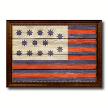 Load image into Gallery viewer, Guilford Courthouse North Carolina Revolutionary War Military Flag Texture Canvas Print with Brown Picture Frame Home Decor Wall Art Gifts