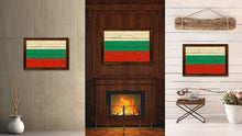 Load image into Gallery viewer, Bulgaria Country Flag Vintage Canvas Print with Brown Picture Frame Home Decor Gifts Wall Art Decoration Artwork