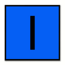 Load image into Gallery viewer, Alphabet I Blue Canvas Print Black Frame Kids Bedroom Wall Décor Home Art