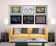 Load image into Gallery viewer, America Vintage Sepia Map Canvas Print, Picture Frame Gifts Home Decor Wall Art Decoration
