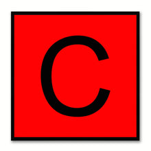 Load image into Gallery viewer, Alphabet C Red Canvas Print Black Frame Kids Bedroom Wall Décor Home Art