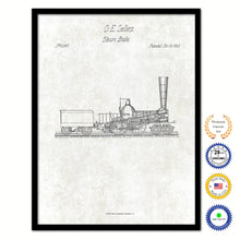 Load image into Gallery viewer, 1847 Steam Brake Old Patent Art Print on Canvas Custom Framed Vintage Home Decor Wall Decoration Great for Gifts