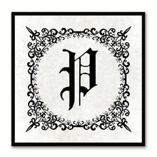 Load image into Gallery viewer, Alphabet P White Canvas Print Black Frame Kids Bedroom Wall Décor Home Art