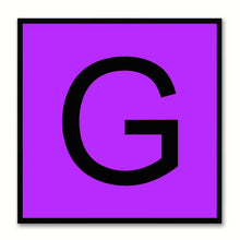 Load image into Gallery viewer, Alphabet G Purple Canvas Print Black Frame Kids Bedroom Wall Décor Home Art