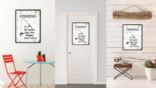 Load image into Gallery viewer, Fishing It's All About How You Wiggle Your Bait Saying Canvas Print, Black Picture Frame Home Decor Wall Art Gifts