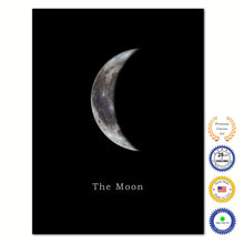 Load image into Gallery viewer, Crescent Moon Print on Canvas Planets of Solar System Black Custom Framed Art Home Decor Wall Office Decoration