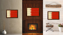 Load image into Gallery viewer, Bahrain Country Flag Vintage Canvas Print with Brown Picture Frame Home Decor Gifts Wall Art Decoration Artwork