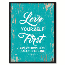 Load image into Gallery viewer, Love yourself first everything else falls into line - Lucille Ball Inspirational Quote Saying Gift Ideas Home Decor Wall Art