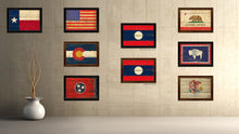 Load image into Gallery viewer, Laos Country Flag Vintage Canvas Print with Black Picture Frame Home Decor Gifts Wall Art Decoration Artwork
