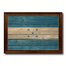 Load image into Gallery viewer, Honduras Country Flag Texture Canvas Print with Brown Custom Picture Frame Home Decor Gift Ideas Wall Art Decoration