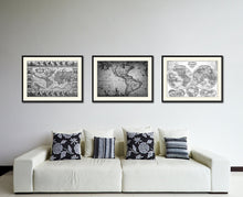 Load image into Gallery viewer, America Vintage B&W Map Canvas Print, Picture Frame Home Decor Wall Art Gift Ideas