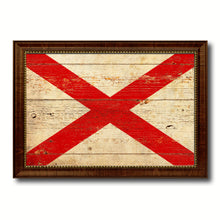 Load image into Gallery viewer, Alabama State Vintage Flag Canvas Print with Brown Picture Frame Home Decor Man Cave Wall Art Collectible Decoration Artwork Gifts