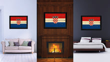 Load image into Gallery viewer, Croatia Country Flag Vintage Canvas Print with Black Picture Frame Home Decor Gifts Wall Art Decoration Artwork