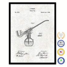 Load image into Gallery viewer, 1866 Tobacco Pipe Old Patent Art Print on Canvas Custom Framed Vintage Home Decor Wall Decoration Great for Gifts