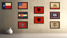 Load image into Gallery viewer, Albania Country Flag Vintage Canvas Print with Brown Picture Frame Home Decor Gifts Wall Art Decoration Artwork