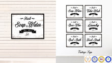 Load image into Gallery viewer, Fresh Soap & Water Vintage Sign White Canvas Print Home Decor Wall Art Gifts Picture Frames