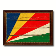 Load image into Gallery viewer, Seychelles Country Flag Vintage Canvas Print with Brown Picture Frame Home Decor Gifts Wall Art Decoration Artwork