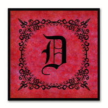 Load image into Gallery viewer, Alphabet D Red Canvas Print Black Frame Kids Bedroom Wall Décor Home Art