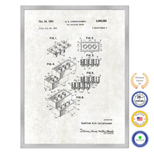 Load image into Gallery viewer, 1961 Legos Building Block Old Patent Art Print on Canvas Custom Framed Vintage Home Decor Wall Decoration Great for Gifts