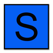 Load image into Gallery viewer, Alphabet S Blue Canvas Print Black Frame Kids Bedroom Wall Décor Home Art